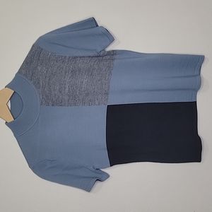 Tahari Wool Color Block Short Sleeve Sweater, Size 10